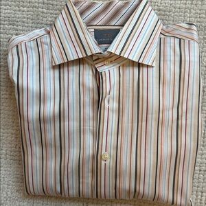 Thomas Dean Striped Men’s Dress Shirt Large
